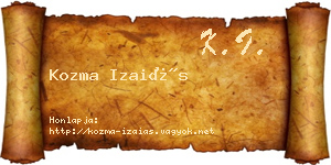 Kozma Izaiás névjegykártya