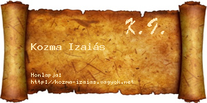 Kozma Izaiás névjegykártya